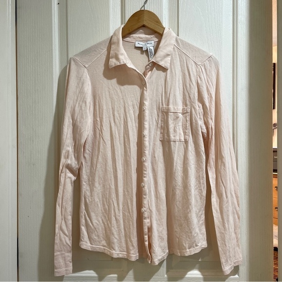 ANTHROPOLOGIE Michael Stars LA Small Light Pink Button Down Small Soft New NWT - Picture 3 of 4